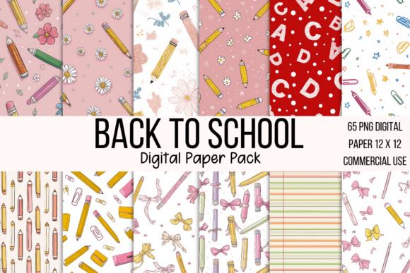50 Back to School Digital Papers: A Versatile Resource for Creatives and Educators