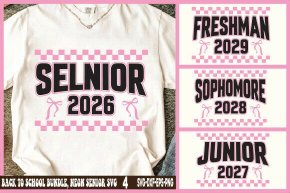 Back to School Bundle: Neon Senior SVG for Creative Projects