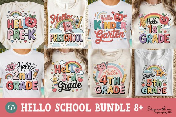 Back to School Bundle: Transform Your Projects with Hello School PNG Designs
