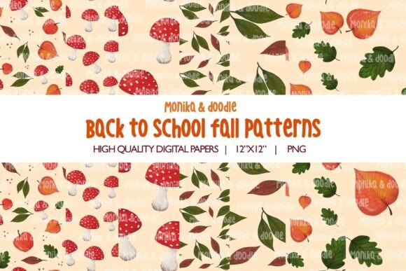 Back to School Fall Seamless Pattern Set: A Versatile Design Resource for Autumn-Themed Projects