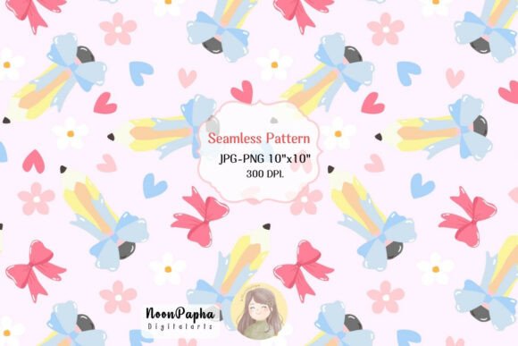 Back to School Pastel Seamless Pattern
