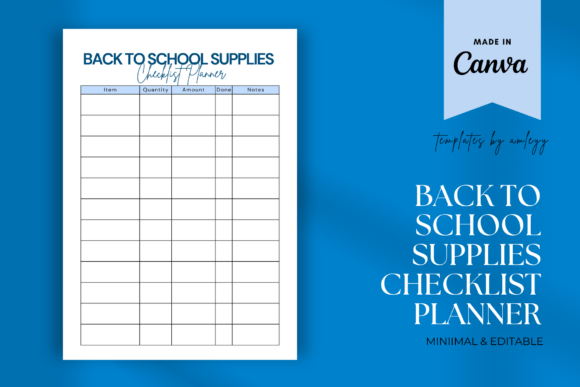 Back to School Supplies Checklist Planner: Stay Organized and Stress-Free