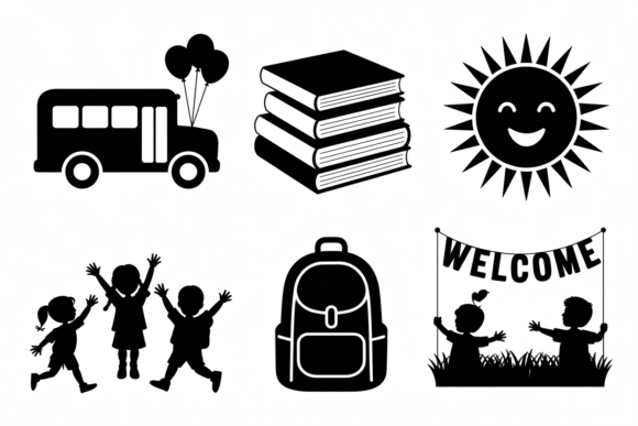 Back to School SVG Bundle Kids Bus