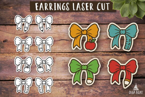 Back to School Teacher Bow Earrings: A Stylish and Versatile Design for Educators and Creators