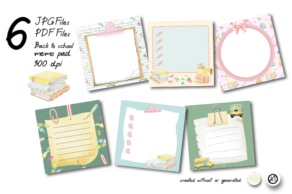 Memo Pad in Back to School Theme