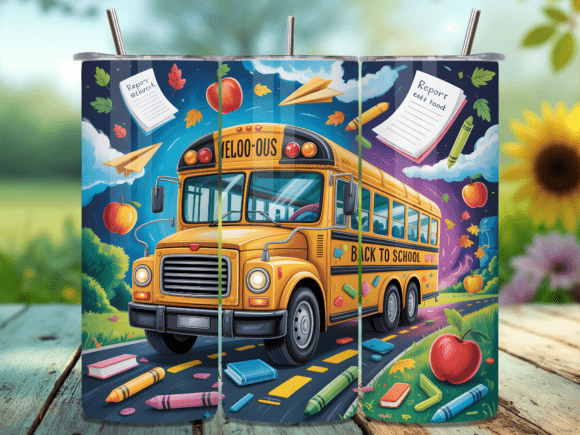 School Bus Back to School Tumbler Wrap